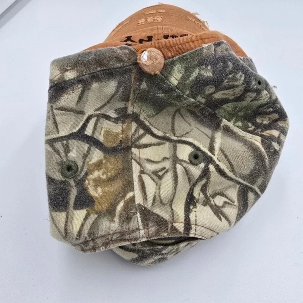Duck Dynasty Happy Happy Happy‎ Hat Camo Distressed Dad Cap Vintage
